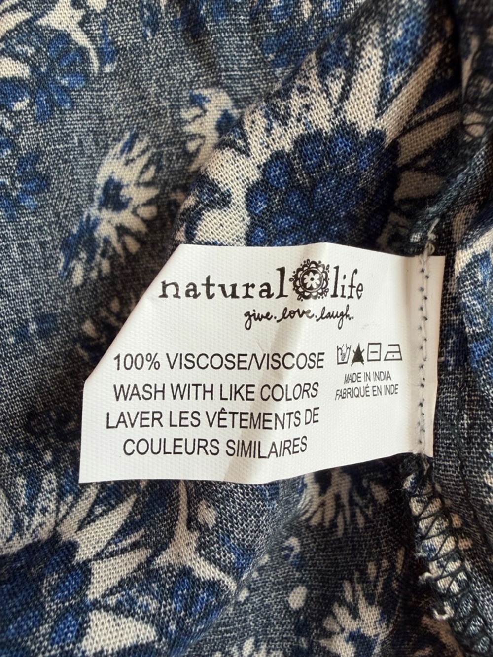 NWT Natural Life Navy and Red Hankerchief Patchwork Side Slit Boho Maxi Skirt - Picture 8 of 10